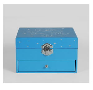 Caja de Música Personalizada YIYU con <span class=keywords><strong>Carrusel</strong></span> Azul y Bailarina, Caja de Almacenamiento de Joyas de Papel Ecológica con Manivela, Espejo Giratorio y Mecanismo de Relojería - Product Image 3