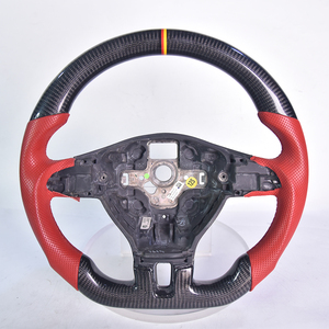 Adatto per <span class=keywords><strong>Volkswagen</strong></span> <span class=keywords><strong>CC</strong></span>, Passat, Jetta, Lingdu Golf, Volante in Pelle e Fibra di Carbonio, Modifica del Volante in Legno di Pesco Disponibile - Product Image 3