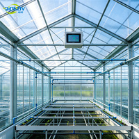 Serre en verre de 4 m de hauteur pour la culture hydroponique de cultures hautes, serre agricole