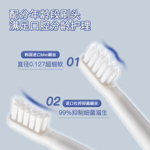 Cepillo de dientes eléctrico para niños, cepillo sónico recargable de 500mAh para niños con cerdas suaves, puerto de carga tipo C - Product Image 2