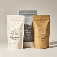 Sacs Doypack BOPP personnalisés imprimés en héliogravure, haute résistance à l'humidité, pour l'emballage de friandises pour chiens et chats, avec fermeture éclair, pour la vente au détail, 1 kg