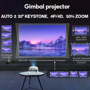 Android 11 WiFi Smart LED Projecteur LCD Batterie intégrée 1080p-<span class=keywords><strong>4K</strong></span> Max Résolution <span class=keywords><strong>6800</strong></span> Lumens Stéréo Pocketable Home Cinéma - Product Image 4