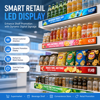 Écran LED publicitaire étiré P1.875 P2 60cm/90cm/120cm pour bord de rayonnage, affichage numérique pour supermarchés et magasins