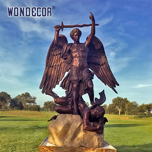 Statue d'archange décorative religieuse <span class=keywords><strong>de</strong></span> grande taille pour jardin extérieur, sculpture <span class=keywords><strong>de</strong></span> Saint Michel vainquant <span class=keywords><strong>Satan</strong></span> - Product Image 5