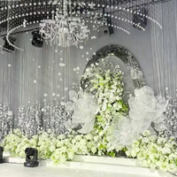 Installation artistique personnalisée pour mariage, toile de fond de luxe, fleurs géantes faites à la main, décoration d'événements et de fêtes