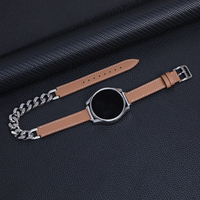 Bracelets de montre pour montre Cartier Bracelet en cuir noir et acier inoxydable 20mm double tour Bracelet pour montres Garmin