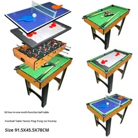 Mini Home Snooker Table Personnalisable 4-en-1 Jouet Multifonctionnel pour Enfants Comprend Football Billard Table Tennis MDF Piscine