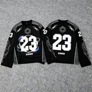 เสื้อเจอร์ซีย์กีฬาอเมริกันสไตล์สตรีทแวร์ปี 2026 แขนยาว พิมพ์ลายกราฟิกแบบ DTG ออกแบบเองได้ เสื้อสเวตเชิ้ตลำลองสำหรับทุกเพศ - Product Image 4