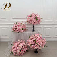 Arrangement floral romantique rose artificiel JINDA, composition de roses mélangées, centre de table de mariage, boule florale en soie