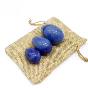 Aventurina azul perforado Yoni huevo curación cristal masaje piedras lapislázuli bolas de cristal para mujeres tren músculos pélvicos Kegel - Product Image 1