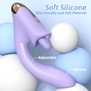 Vibratore 3-in-1 Regolabile con 9 Modalità per Punto G e Clitoride, Doppio Strato in <span class=keywords><strong>Silicone</strong></span> Medicale, Impermeabile IPX7, Ricarica Magnetica USB - Product Image 4