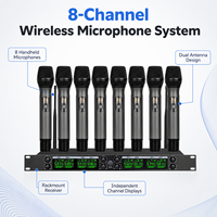 Système de microphone sans fil UHF à 8 canaux K26R professionnel à réduction de bruit pour les performances sur scène, le chant