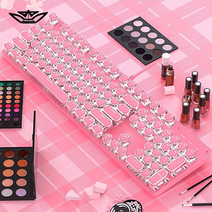 Lvkidron Retro <span class=keywords><strong>Steampunk</strong></span> Có Dây Bàn Phím Cơ Khí RGB Backlit USB Giao Diện Tiếng Anh Cho Máy Tính Xách Tay Sử Dụng E-Thể Thao Màu Xanh Lá Cây Trục Trò Chơi - Product Image 6