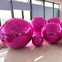 Boule miroir gonflable rose, sphère réfléchissante, décoration pour fêtes, événements, mariages, ballon miroir suspendu, grande boule disco gonflable brillante