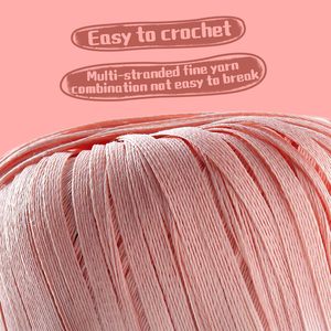Fil de <span class=keywords><strong>raphia</strong></span> 100% coton pour le crochet et le tricot, fil en ruban doux 50g/<span class=keywords><strong>pelote</strong></span> pour sac de plage et chapeau DIY d'été - Product Image 5