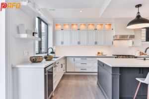 Modern Modular Kitchen Cabinet Set MDF Construction Hinge Artificial Marble/Laminate/Resin Countertops Sink Faucet Customized - Product Image 5