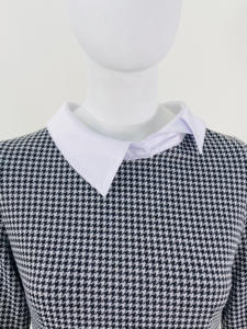 Elegancia High Waits Combinado Cuello de camisa blanca Delgado Suavizar Vestido elástico Vestido de cuello alto Vestido de camisa de cuello blanco - Product Image 5