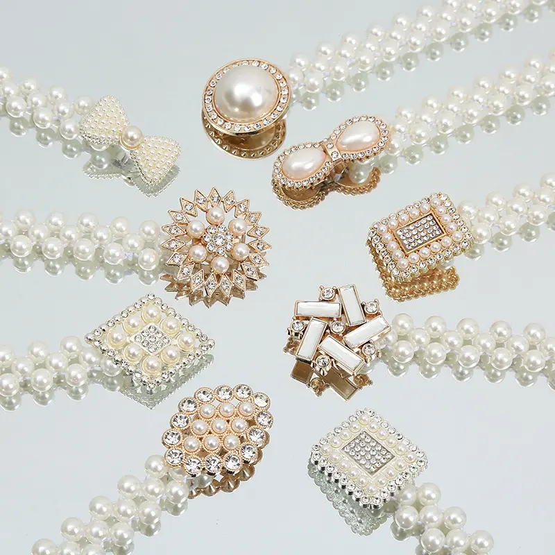 Ceintures perlées à résistance élastique en strass de créateur Ceintures de perles de cristal blanc de créateur Ceintures de chaînes de mariée de mariage Ceinture pour femmes