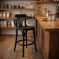 Chaise de bar moderne en bois massif avec dossier, pour usage domestique et commercial, idéale pour KTV, bar, salle à manger et salon, respectueuse de l'environnement