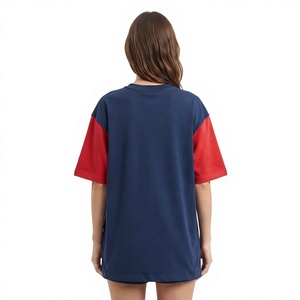 เสื้อยืดโอเวอร์ไซส์ผู้หญิง คอโอ แขนสั้น ทรงหลวม ผ้าฝ้าย 100% ระบายอากาศได้ดี  รับสกรีนโลโก้  สำหรับฤดูใบไม้ผลิและฤดูร้อน - Product Image 2