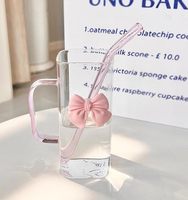 Mug à café carré en verre borosilicate transparent à paroi simple avec poignée colorée, sans BPA, compatible lave-vaisselle et micro-ondes