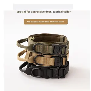 Laisse en nylon réglable pour collier de chien tactique durable pour les grands chiens utilisation d'entraînement anti-traction en plein air - Product Image 3