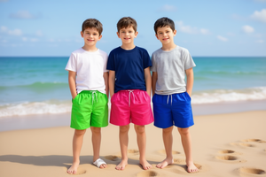 Traje de Baño para Niños, Secado Rápido, Spandex, Poliéster, Color Sólido, Manga Corta, E46 - Product Image 2