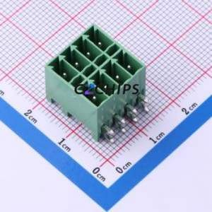 MX15EDGRHB-3.5-2*04P-GN01-Cu-A Plug-in Terminal Block Bent Lead Through Hole,P=3.5mm Board-to-Board / Socket - Closed 1x4P 3.5mm - Product Image 1