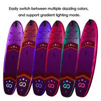 FIRSTOP Vente d'usine Planche de paddle gonflable portable, écologique, lumineuse et colorée, système à 3 ailerons, 320*76*15cm pour lacs