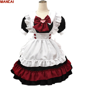 <span class=keywords><strong>Disfraz</strong></span> de Sirvienta Malvada para <span class=keywords><strong>Mujer</strong></span>, Color Negro y Rojo, para Cosplay de Anime, Halloween, Disfraces de Sirvienta, Vestidos Sexys de Lolita para Fiesta - Product Image 1