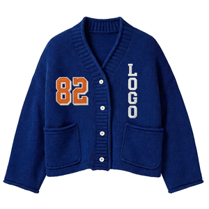 Fabricante Profesional de Suéteres, Personalización OEM, Cárdigan Unisex de Lana/Acrílico con Cuello en V para Todas las Temporadas, Tejido de Punto 12 GG, Estilo Europeo - Product Image 1