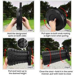 Premium aggiornato sgabello pieghevole portatile retrattile pieghevole telescopico 400 libbre Max peso leggero mobili da campeggio - Product Image 6