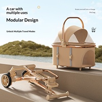 Poussette pour animaux de compagnie pliable à 4 roues, en alliage d'aluminium, acier à haute teneur en carbone, tissu Oxford, nouvelle poussette de luxe détachable pour chats et petits chiens
