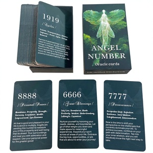 Tarjetas <span class=keywords><strong>de</strong></span> Tarot con Números <span class=keywords><strong>de</strong></span> Ángel Personalizadas al por Mayor, 56 Mazos, Papel <span class=keywords><strong>de</strong></span> 400 g/m², Esquinas Redondeadas Brillantes con Palabras Clave, Marca Xinke, Caja OEM ODM - Product Image 1