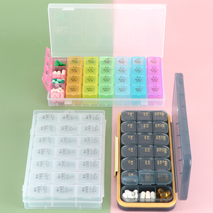 SUNSHING Large 21 Grid 3 Compartment Monthly Pill Organizer 4 Times Daily Weekly Plastic Pill Box for Medicine & Supplements - Product Image 5