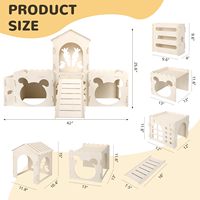 Château d'intérieur de refuge de lapin en bois détachable avec rampe Bunny House Feeder Home Furniture pour lapins