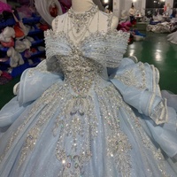 Robe de bal de princesse bleu ciel Jxs20, robes de Quinceañera, perles, appliques, cristaux, pierres précieuses, fête d'anniversaire pour filles de 15 ans, Jancember