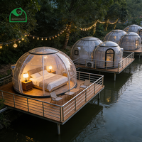 Tente dôme transparente en polycarbonate pour glamping, design moderne, imperméable et coupe-vent, pour toute la maison