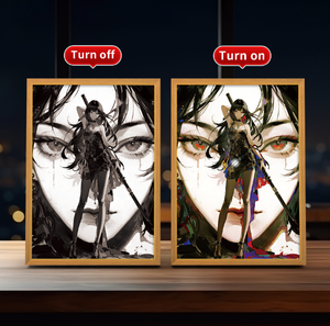 <span class=keywords><strong>Anime</strong></span> Poster Night Light LED 3 colores Marco de fotos de madera Lámpara para decoración de dormitorio Marco de fotos con luz Led - Product Image 1