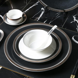 Vajilla de Porcelana de Lujo Blanca y Negra, Sostenible, Apta para Microondas y Lavavajillas, para Restaurantes Nórdicos y Presentaciones - Product Image 3