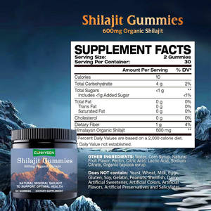 OEM Label pribadi Resin <span class=keywords><strong>Shilajit</strong></span> murni asam Fulvic murni 75% asam <span class=keywords><strong>Shilajit</strong></span> organik 600mg <span class=keywords><strong>Shilajit</strong></span> Gummies - Product Image 2