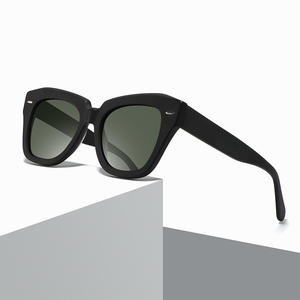 Lunettes de soleil œil-de-chat polarisées surdimensionnées tendance transfrontalière, monture en acétate noir, protection UV400, unisexe, pour la conduite - Product Image 3