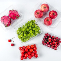 Emballage en blister écologique en PET, contenants alimentaires en plastique transparent à clapet pour les bleuets, les cerises, les fraises, les bonbons, les sushis, les pizzas