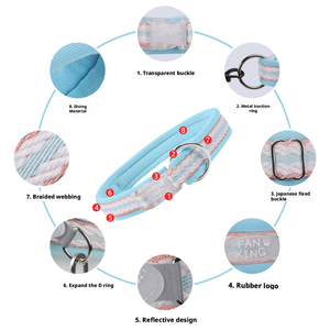 האביב כלב צווארון <span class=keywords><strong>leash</strong></span> סט עבור כלבים בינוניים קטנים-פוליאסטר לחתוך מונוכרום לחיות מחמד צווארון מתכוונן אבזם מתכוונן - Product Image 6
