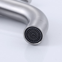 Robinet de lavabo de salle de bain en acier inoxydable 304, eau froide, classique, à levier unique, pour lavabo sur comptoir