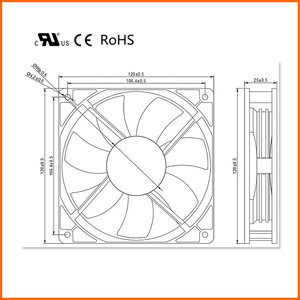 Ventilateurs industriels haute vitesse 12025mm 2500 tr/min 12v 24v <span class=keywords><strong>120mm</strong></span> Inverter <span class=keywords><strong>Delta</strong></span> <span class=keywords><strong>120mm</strong></span> Ventilateur - Product Image 5