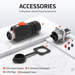 12V-48V 100A Troll ing Motorst ecker 6 bis 4 AWG Draht 2 Pin IP67 Wasserdichter Rundst ecker Schnell verriegelung mit Klemmen - Product Image 4