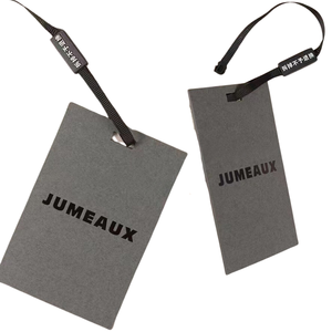 Trắng không thấm nước mã vạch quần áo <span class=keywords><strong>hangtag</strong></span> vàng lá nóng dập nổi UV tùy chỉnh in logo đu thẻ hàng may mặc vớ - Product Image 3