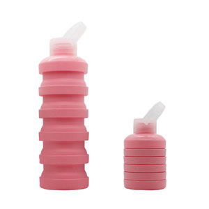 Bouteilles d'eau de sport pliables en silicone de haute qualité, bouteilles de voyage en silicone - Product Image 1