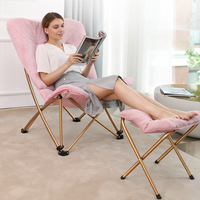 Promotion Fauteuil Pliant Lune d'Intérieur, Chaise Confortable, Fauteuil Papillon pour Chambre à Coucher, Chaise Longue de Lecture pour Salon